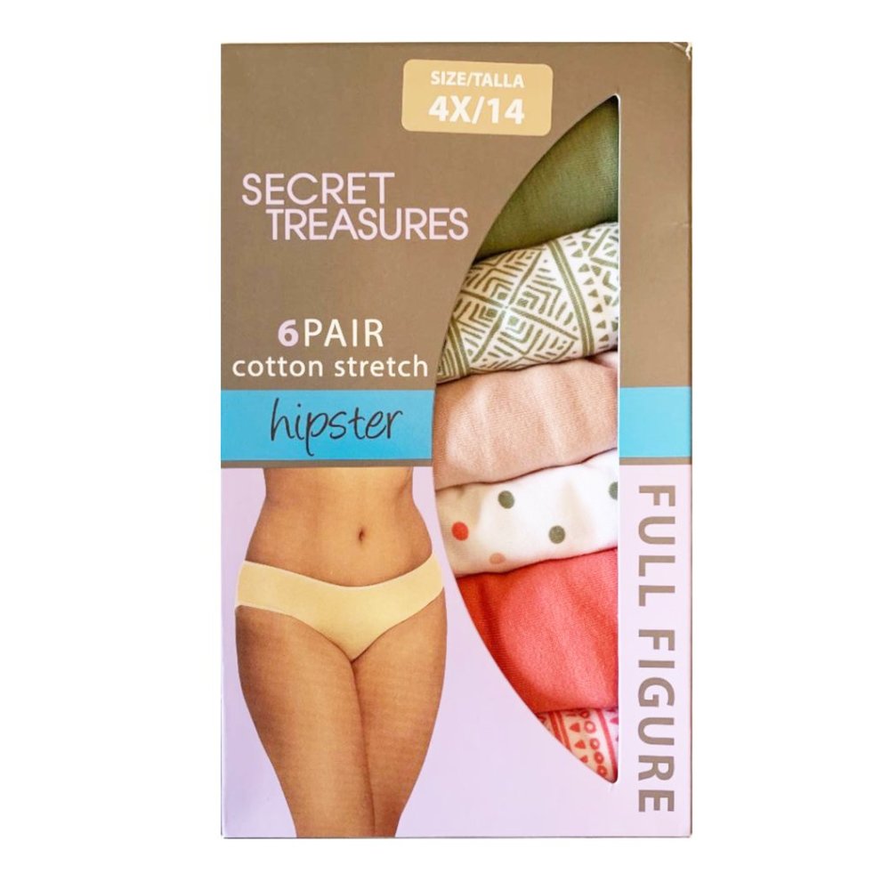 Women's Plus Size Cotton Stretch Hipster Panties